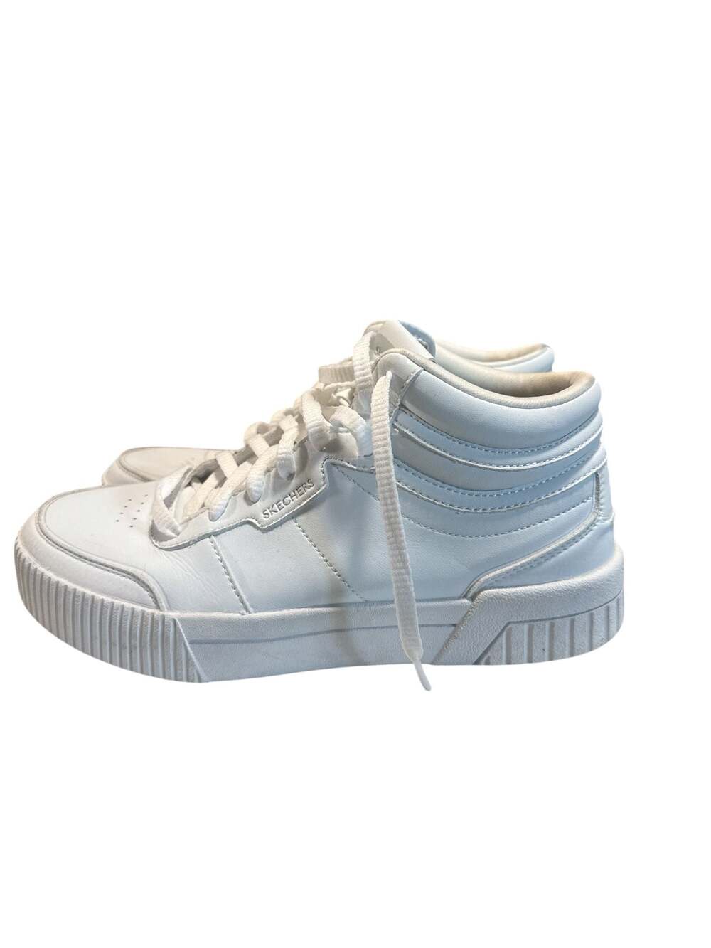 Skechers Jade High Reward White Faux Leather High Top Sneakers